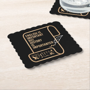 Engels is belangrijk maar geschiedenis is belangri kartonnen onderzetters