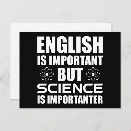 Engels is belangrijk maar wetenschap is belangrijk briefkaart (Voorkant / Achterkant)