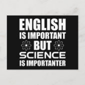 Engels is belangrijk maar wetenschap is belangrijk briefkaart (Voorkant)