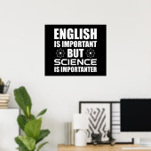 Engels is belangrijk maar wetenschap is belangrijk poster (Thuiskantoor)