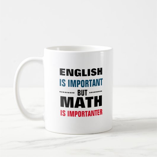 Engels is belangrijk, maar wiskunde is belangrijk koffiemok (Links)