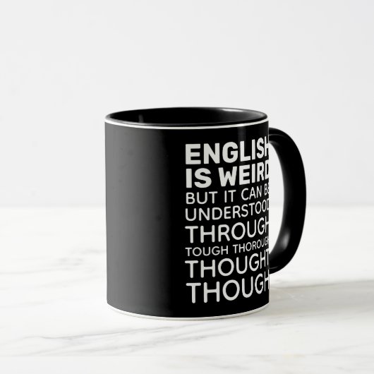 Engels is Weird Funny Grammar Black Mok (Voorkant rechts)