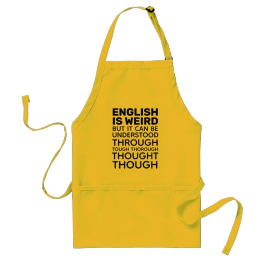 Engels is Weird Funny Grammar Standaard Schort (Voorkant)