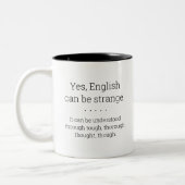Engels kan vreemd zijn - Grammar Rule Mok (Links)