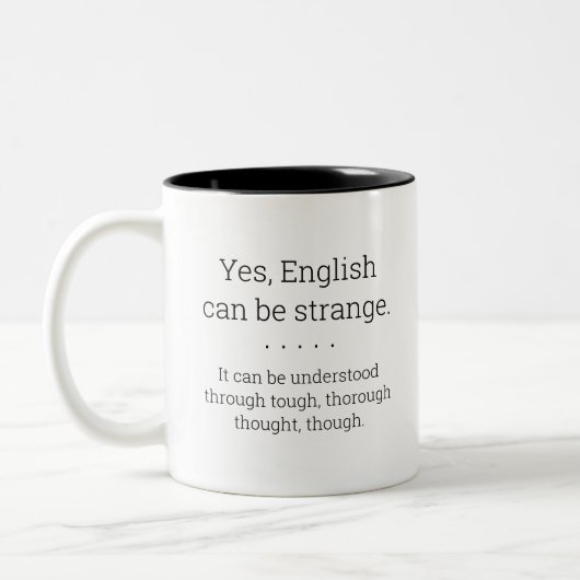 Engels kan vreemd zijn - Grammar Rule Mok (Links)
