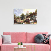 Engels Landelijk Dorp Schilderij Canvas Afdruk (Insitu (Woonkamer))