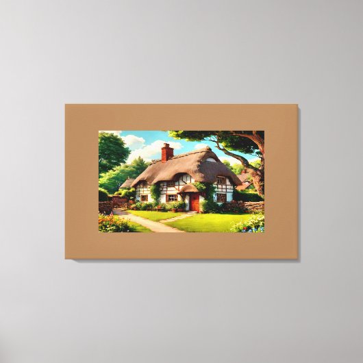 Engels landhuis canvas afdruk (Voorkant)