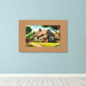 Engels landhuis canvas afdruk (Insitu (Houten vloer))