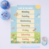 Engels Lente Dagen van de Week Classroom Flyer (Enkel)