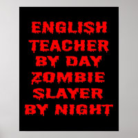 Engels leraar bij dag Zombie-laag bij nacht