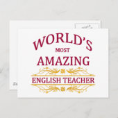 Engels leraar briefkaart (Voorkant / Achterkant)