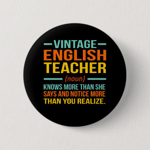 Engels leraar definitietaal Ronde Button 5,7 Cm