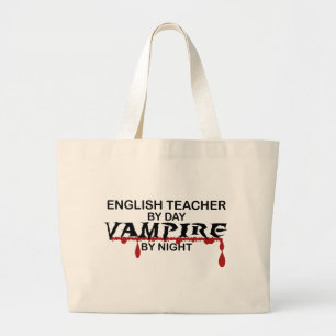 Engels leraar Vampire bij nacht Grote Tote Bag