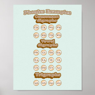 Engels leren Phonics Consanant Digraphs Poster