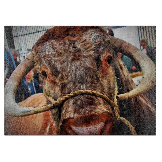 Engels Long Horn Koe Cattle Poster Snijplank (Voorkant)
