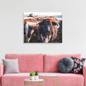 Engels Longhorns Canvas Afdruk (Insitu (Woonkamer))