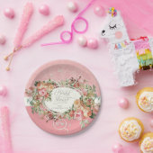 Engels Manor Antiek Rozen Bloemenboeket Papieren Bordje (Feest)