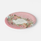 Engels Manor Antiek Rozen Bloemenboeket Papieren Bordje (Gekanteld)