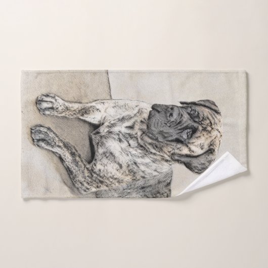 Engels Mastiff (Brindle) schilderen - Dog Art Bad Handdoek (Handdoek)