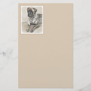 Engels Mastiff (Brindle) schilderen - Dog Art Briefpapier