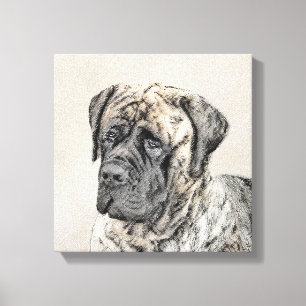 Engels Mastiff (Brindle) schilderen - Dog Art Canvas Afdruk