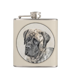 Engels Mastiff (Brindle) schilderen - Dog Art Heupfles