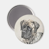 Engels Mastiff (Brindle) schilderen - Dog Art Magneet (Voorkant / Achterkant)