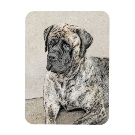 Engels Mastiff (Brindle) schilderen - Dog Art Magneet (Verticaal)