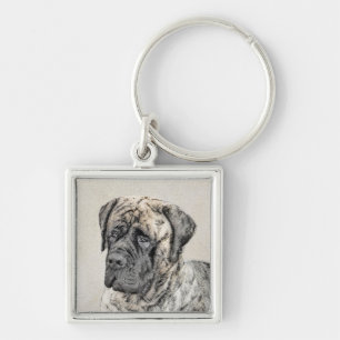Engels Mastiff (Brindle) schilderen - Dog Art Sleutelhanger