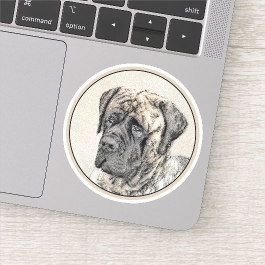 Engels Mastiff (Brindle) schilderen - Dog Art Sticker (Detail)