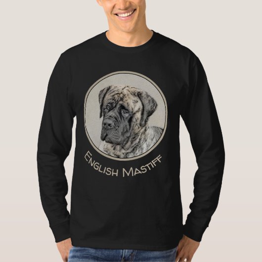 Engels Mastiff (Brindle) schilderen - Dog Art T-shirt (Voorkant)
