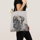 Engels Mastiff (Brindle) schilderen - Dog Art Tote Bag (Dichtbij)