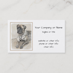 Engels Mastiff (Brindle) schilderen - Dog Art Visitekaartje