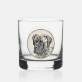 Engels Mastiff (Brindle) schilderen - Dog Art Whisky Glas (Achterkant)
