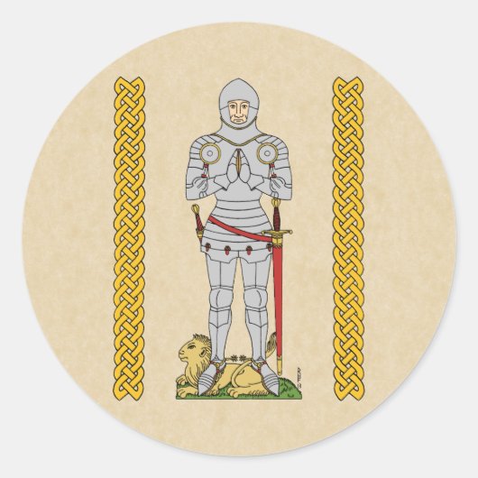 Engels Medieval Knight Circa 1430 Ronde Sticker (Voorkant)