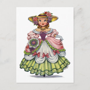  Engels meisje in Elizabeth Dress Briefkaart