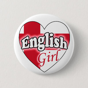 Engels Meisje Ronde Button 5,7 Cm