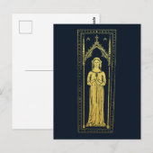 Engels middeleeuws portret 1300 Lady Joan Cobham Briefkaart (Voorkant / Achterkant)