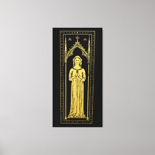 Engels middeleeuws portret 1300 Lady Joan Cobham Canvas Afdruk (Voorkant)