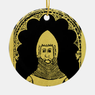 Engels middeleeuws portret 1355 John, Lord Cobham Keramisch Ornament