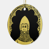 Engels middeleeuws portret 1355 John, Lord Cobham Keramisch Ornament (Links)