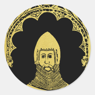 Engels middeleeuws portret 1355 John, Lord Cobham Ronde Sticker