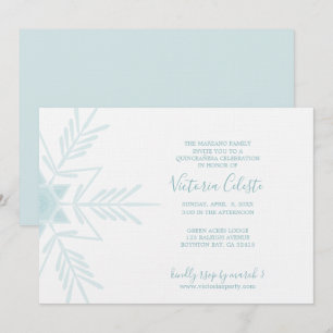 ENGELS modern blauw WINTER WONDERLAND quinceañera Kaart