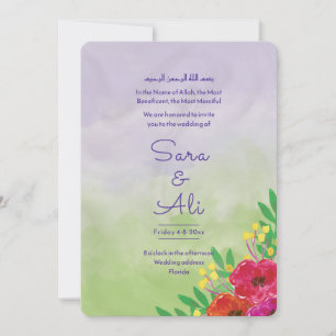 Engels-Moslim Lavendel Aquarel Bloesem Bloemig Save The Date