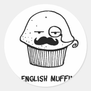 Engels muffin.png ronde sticker