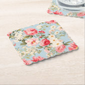 Engels platteland bloementuin kartonnen onderzetters (Gebogen)