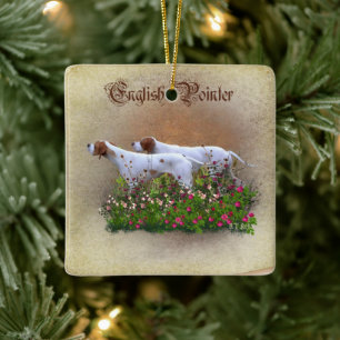 Engels Pointer Tapestry Poster Triptych AcrylP Keramisch Ornament