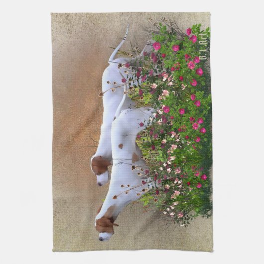 Engels Pointer Tapestry Poster Triptych AcrylP Theedoek (Verticaal)