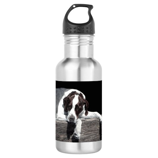 Engels Pointer Water Bottle - "Sophie" Waterfles (Voorkant)