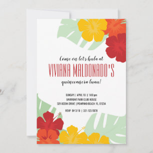 ENGELS quinceañera TROPICAL LUAU klassiek floraal Kaart